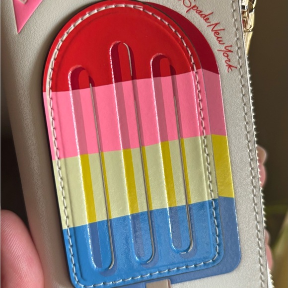 Authentic Kate Spade Popsicle leather bifold snap/zip/ID Wallet - Picture 4 of 12